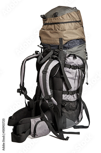 Trekking backpack isolated