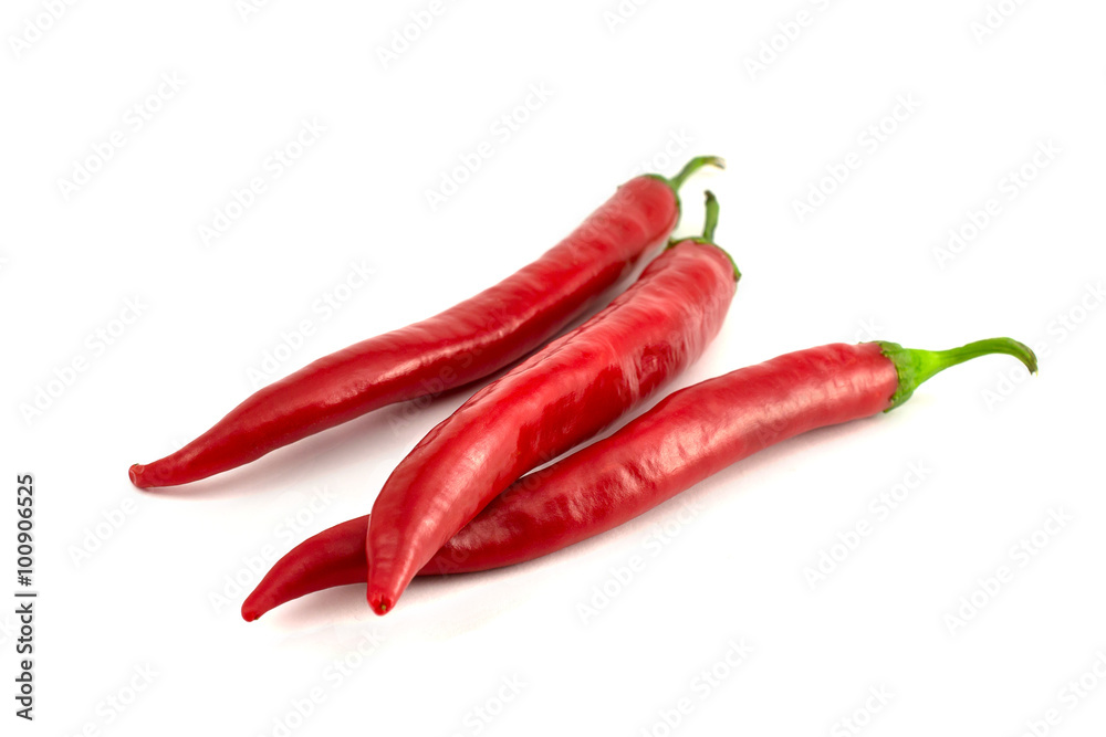 chili peppers on a white background