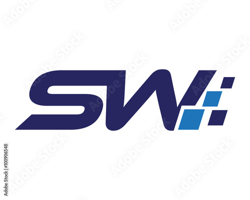 SW digital letter logo