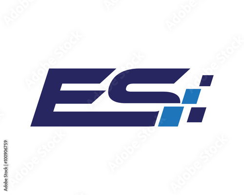 ES digital letter logo