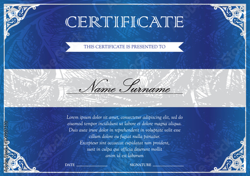 Certificate and diploma template