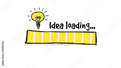Loading status bar with light bulb, big idea, innovation concept, HD seamless loop, graphic animation
