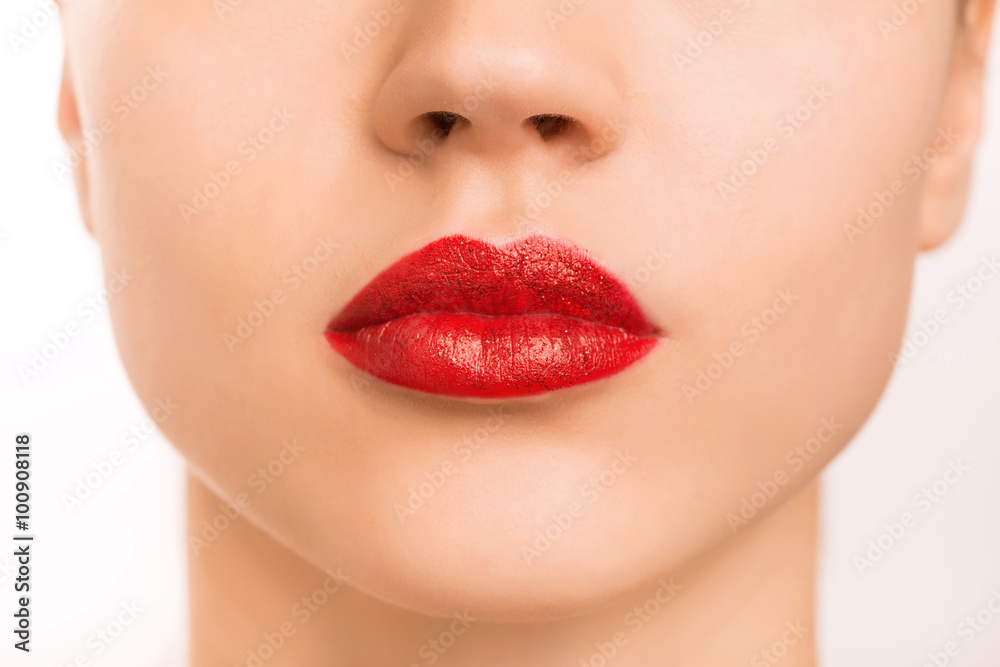 Obraz premium Young girl is wearing make up. 