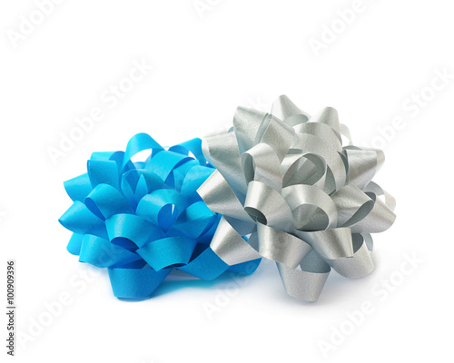 Decorational ribbon gift bow isolated