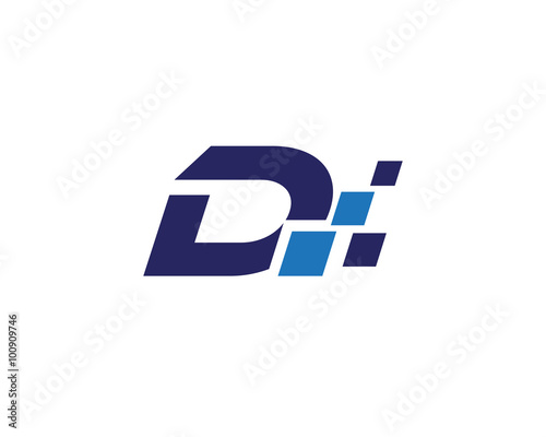D digital letter logo
