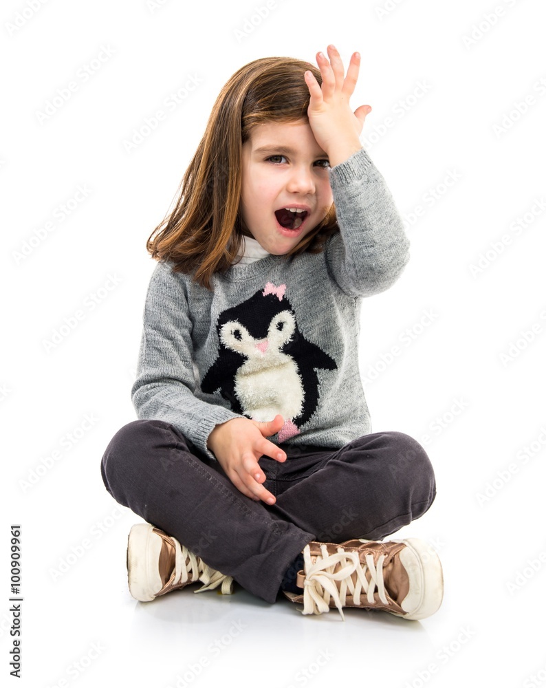 Blonde kid doing surprise gesture Blonde kid doing surprise gesture