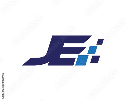Cuadro en lienzo JE digital letter logo