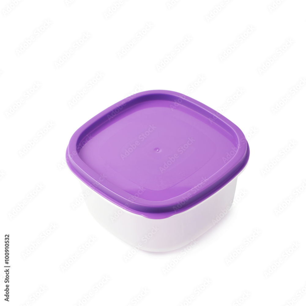 Single plastic food container isolated Single plastic food container isolated
