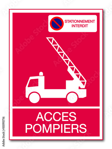 Panneau Accès pompiers.