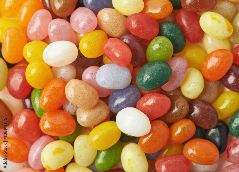 Surface covered with jelly beans