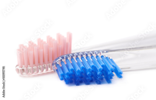 Composition of two toothbrushes