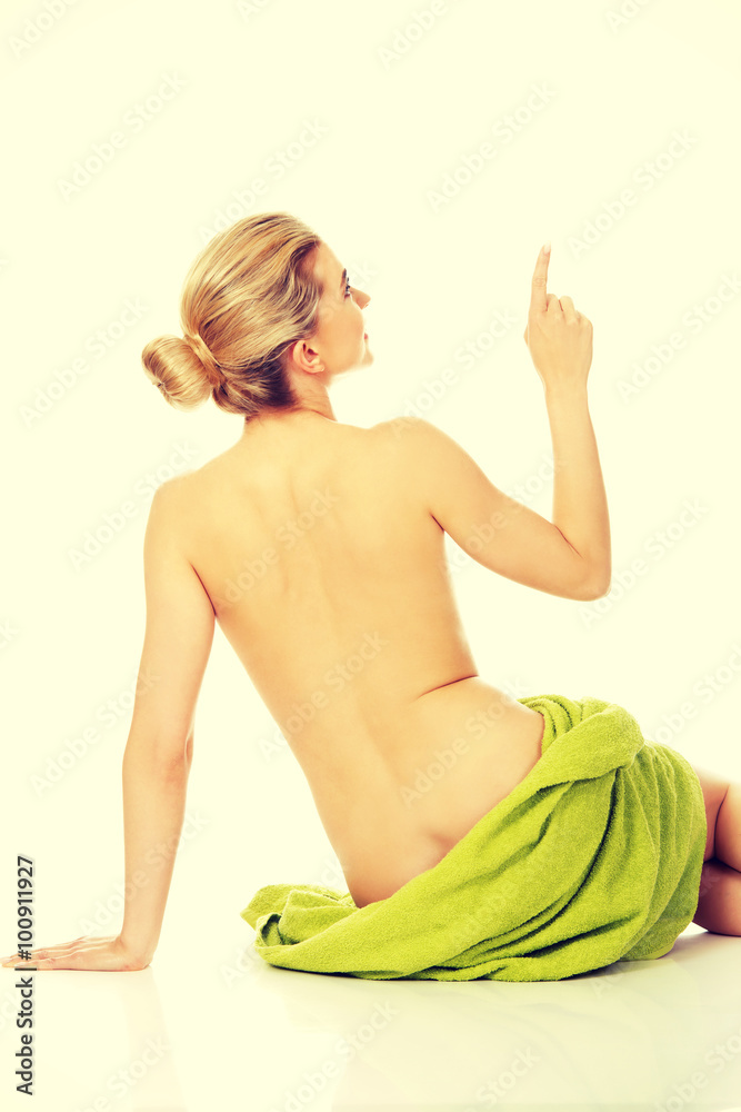 Fototapeta premium Young happy woman after bath or 