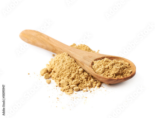Fototapeta Naklejka Na Ścianę i Meble -  Pile of dry ginger powder isolated