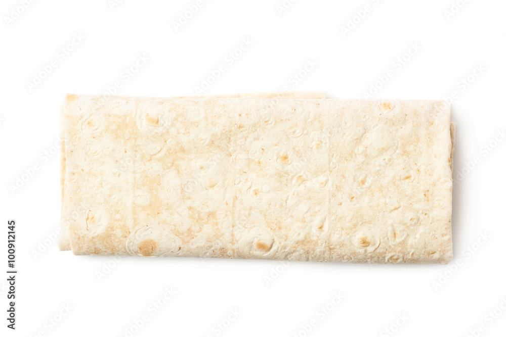 Thin armenian lavash bread isolated