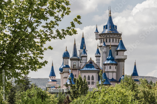 Fairytale Castle Behind Trees in Public Cultural Park, Eskisehir