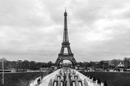Fototapeta Naklejka Na Ścianę i Meble -  Eiffel Tower in Paris - B&W
