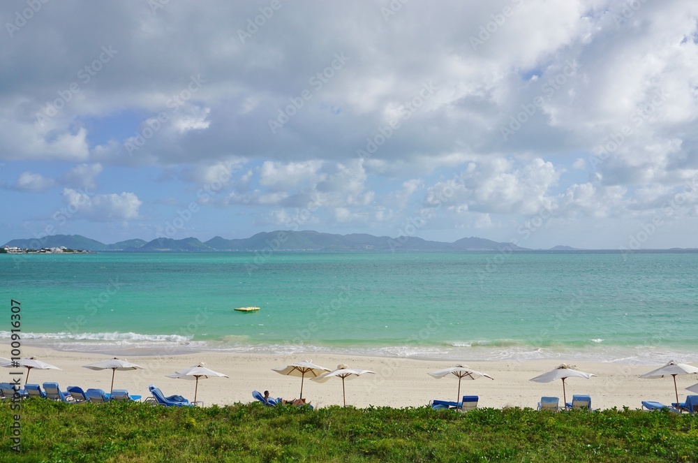 The Rendez Vous Bay beach in the island of Anguilla The Rendez Vous Bay beach in the island of Anguilla