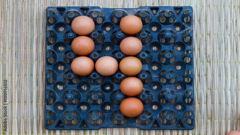 stop motion digital number countdown nine to zero made from egg on egg panel