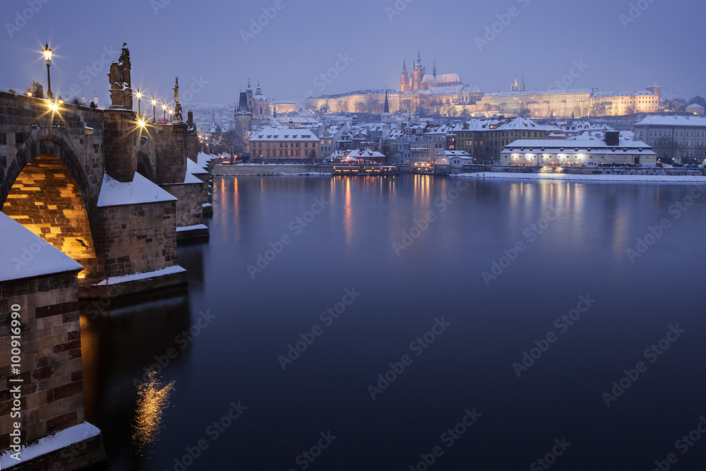 Prague Castle with Charles Bridge, Czech Republic