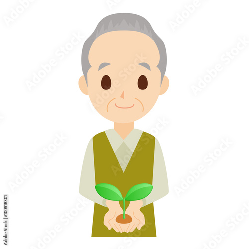 新芽　中年　男性