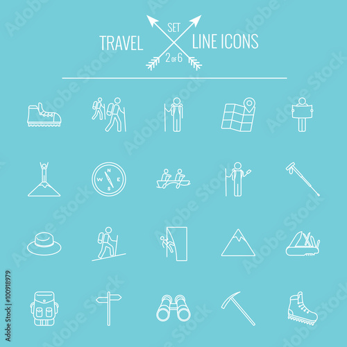 Travel and holiday icon set.