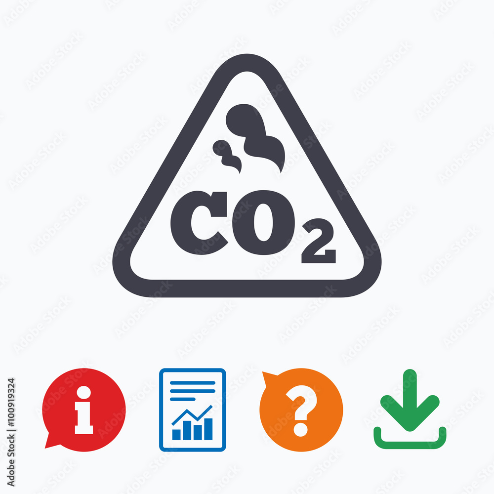CO2 carbon dioxide formula sign icon. Chemistry CO2 carbon dioxide formula sign icon. Chemistry