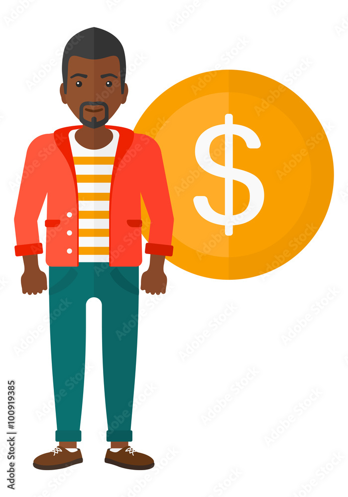 Successful businessman with dollar coin. Successful businessman with dollar coin.