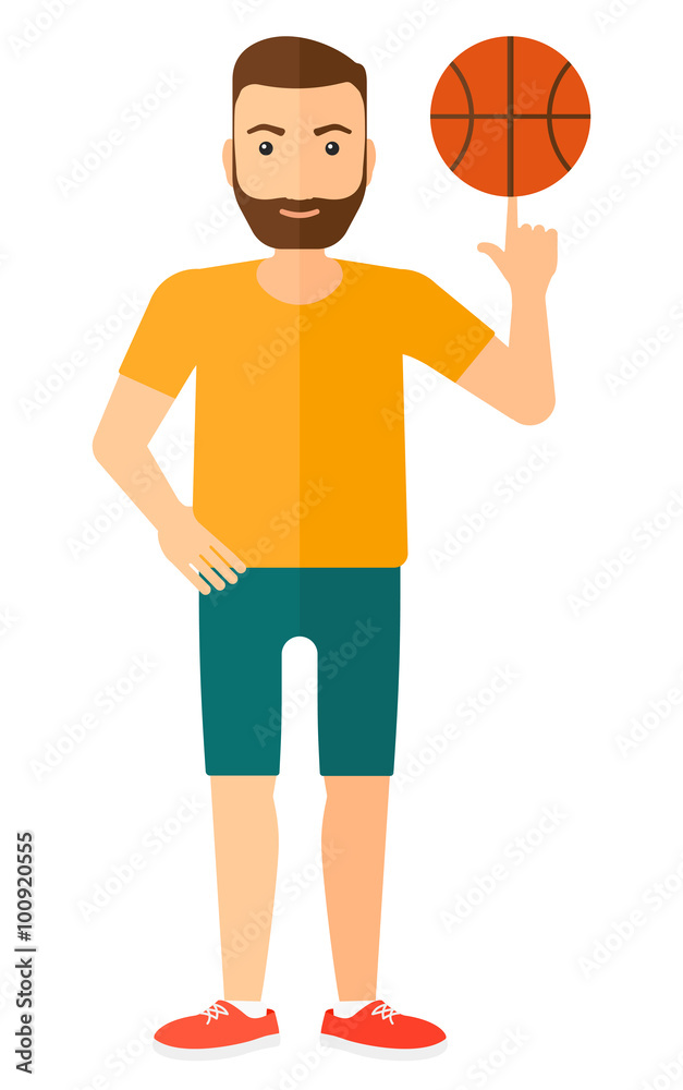 Basketball player spinning ball. Basketball player spinning ball.