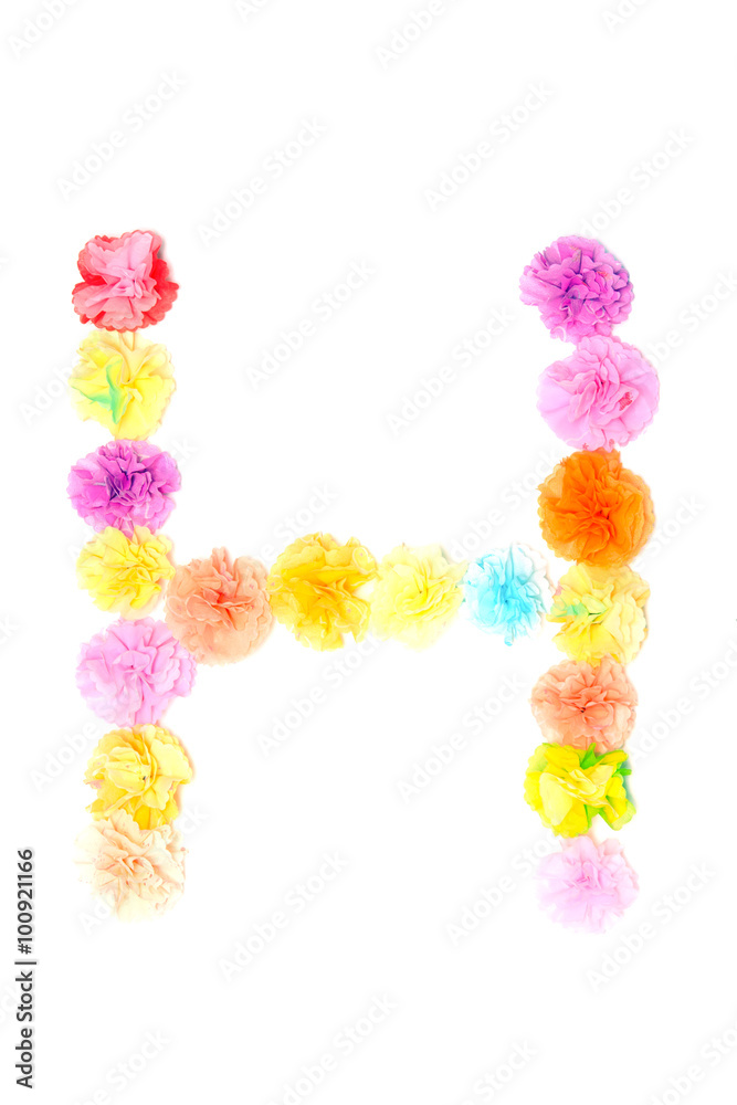 “H” Alphabet flowers made from paper craftwork “H” Alphabet flowers made from paper craftwork
