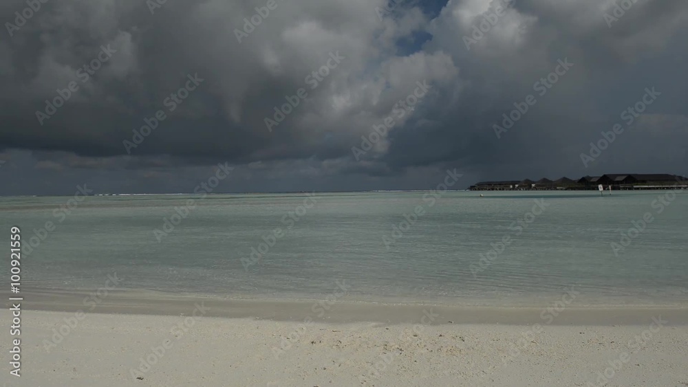 beautiful tropical white sand beach on sunny day and waves beautiful tropical white sand beach on sunny day and waves