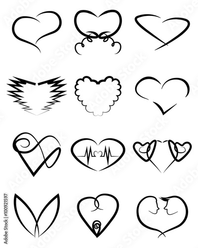 heart shape vector set