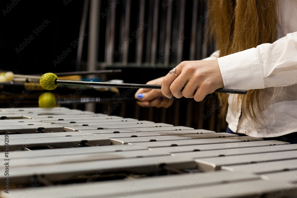  Hands girl playing the vibraphone