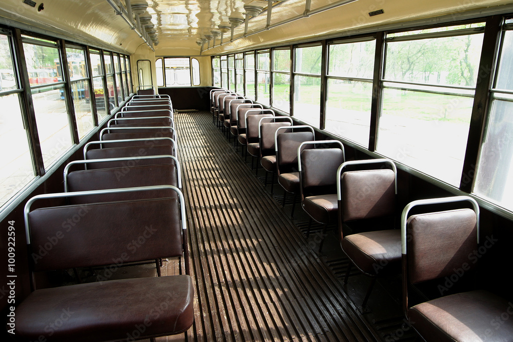 Old tram inside