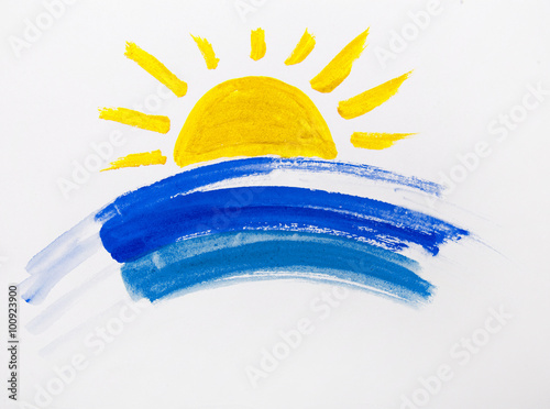 the sun rises  watercolor