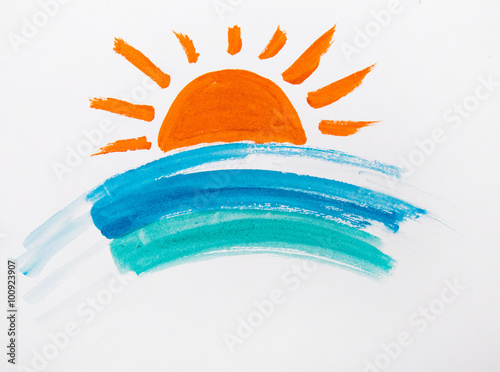 the sun rises  watercolor