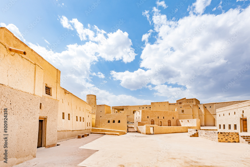 Bahla Fort in Ad Dakhiliyah, Oman. It is located about 40 km away from Nizwa and about 200 km from Muscat the capital.