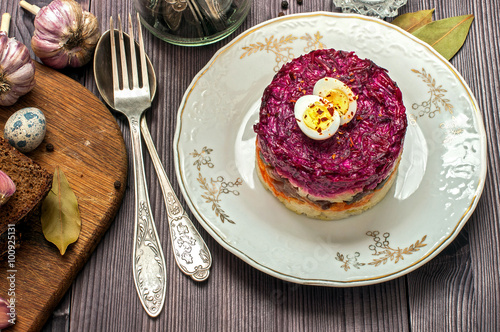 Wallpaper Mural Russian traditional food. Herring under a fur coat Torontodigital.ca