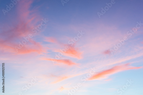 Sunset sky with colored clouds