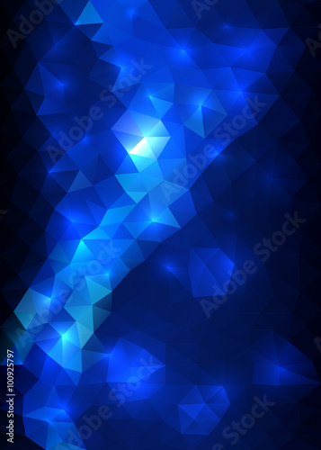 Blue triangular mosaic background