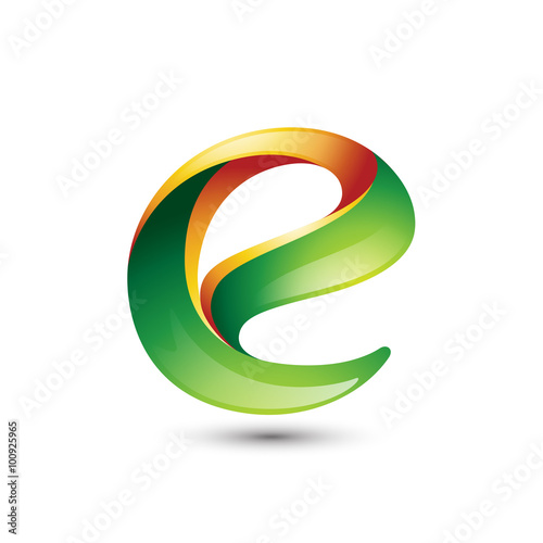 Natural Fresh 3d Letter E Logo Stock Vector Adobe Stock