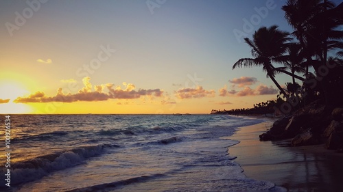 Fototapeta Naklejka Na Ścianę i Meble -  Sea sunrise Punta Cana