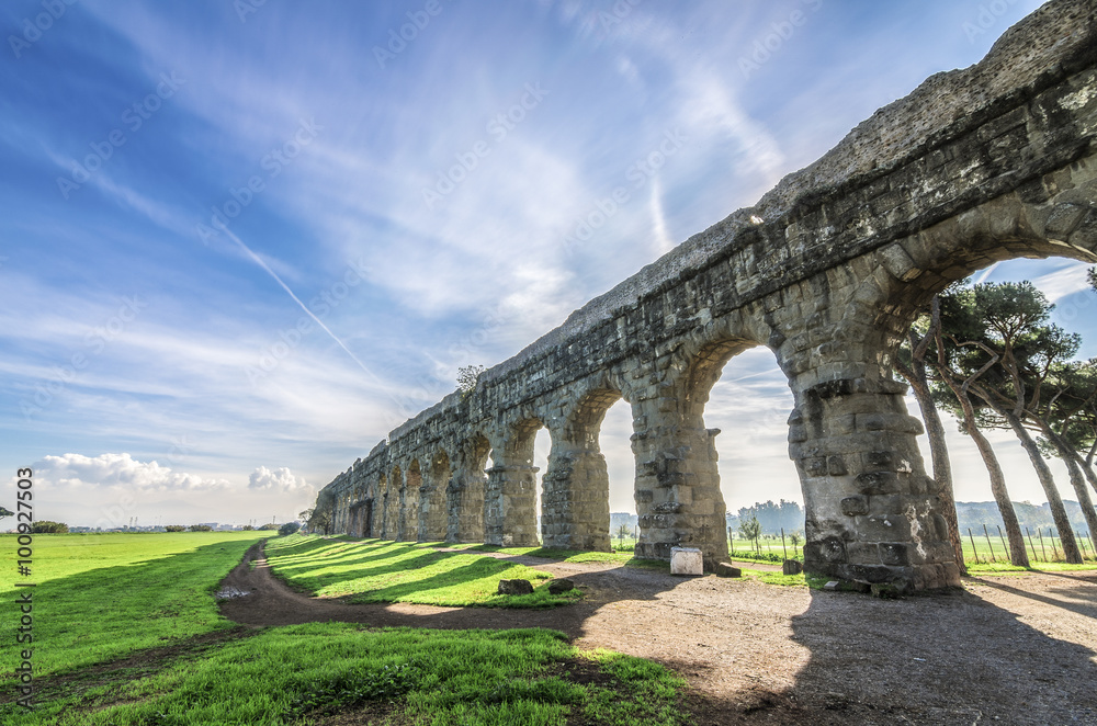 The ancient Aqueduct in Rome