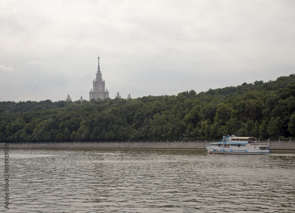 ship sails on the Moscow river ship sails on the Moscow river
