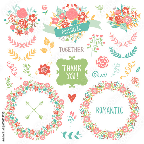 Wedding vintage elements collection
