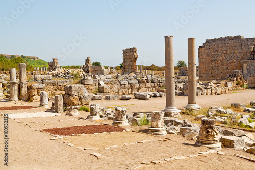  stone in perge old construction asia turkey