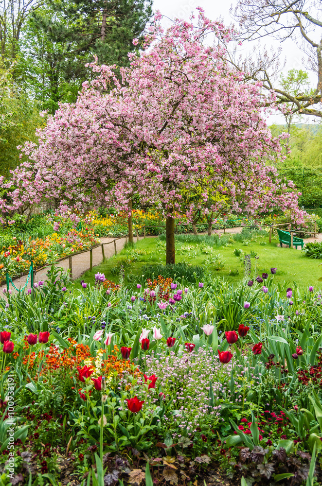 Beautiful Claude Monet's garden in Giverny in spring