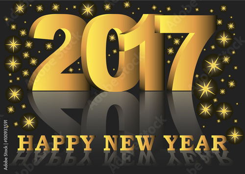 happy new year 2017 greeting card
