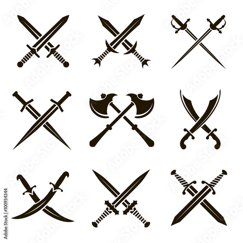 9 icons swords swords swords axes