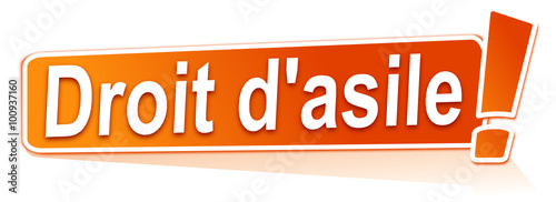 droit d'asile sur étiquette orange