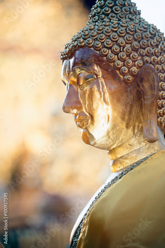 Face of outdoor Buddha statue of Wat Phra That Doi Suthep in Chaingmai,Thailand © topten22photo